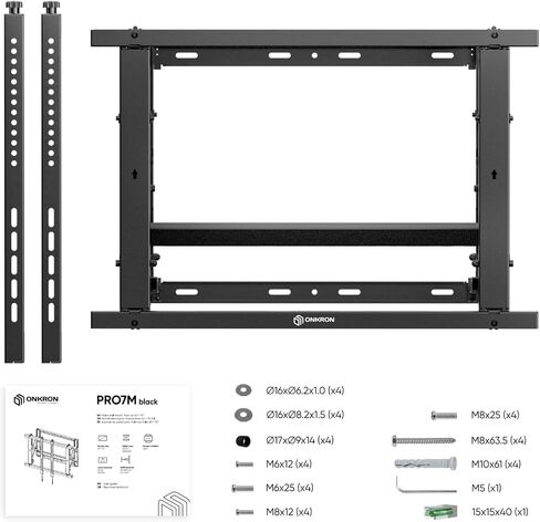 ONKRON Pop Out Video Wall Mount Solution for 40-70-inch Screens up to 100 lbs, TV Menu Board Mount TV Wall Mount Monitor Wall Mount TV Video Wall System Black in Saudi Arabia