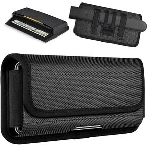ykooe Holster for Samsung Galaxy S20-S26 Plus, FE, Edge, Horizontal Nylon Cell Phone Belt Card Holder Pouch with Clip for Men, Magnetic Closure, Sturdy Build, Reliable Everyday Protection, Black in Kuwait