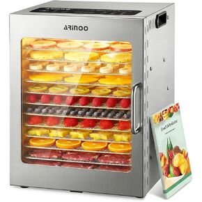Food Dehydrator Machine with 12 Stainless Steel Trays, 48H Timer | 85°-195°F Temp Control, 800W Powerful, Food Dryer for Jerky, Dog Treat, Herbs, Fruit, for Commercial and Home Use in Saudi Arabia