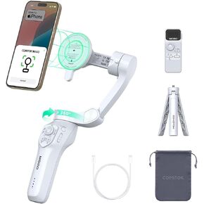 COMITOK Only for iPhone, MOGO [Apple MFi Certified] Gimbal Stabilizer for iPhone Stabilizer for Video Recording, Native Camera Control by Remote & Apple Watch, Background Mode Tracking in iOS26 in Saudi Arabia