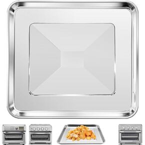 2 Pieces Set Air Fryer Toaster Oven Tray for Cuisinart TOA-70 TOA-65 TOA-60 | 12.5" × 11" Food Grade Stainless Steel Air Fryer Replacement Parts Grill Pan Plate Baking Rack Accessories, Dishwasher Safe in Kuwait