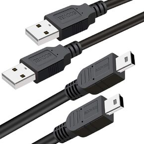 SCOVEE PS3 سلك شاحن وحدة التحكم، 2 حزمة كابل شاحن PS3 بطول 10 أقدام لسوني بلاي ستيشن 3 وحدة تحكم DualShock 3 PS Slim PS Move Wireless Game Remote، كابل USB صغير طويل لشحن سلك البيانات in Kuwait