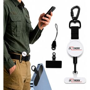 Retractable Phone Tether with Locking Carabiner & metal 360° Anti-Theft Phone Lanyard, 27.5" Steel Cable Phone Leash in Saudi Arabia