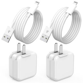 iPad iPhone Charger Fast Charging [ Apple Certified ] 2Set 6FT USB to Lightning Cable iPad Cord with 12W Foldable Block i Phone Charging Travel Wall Plug Compatible with i Pad, iPadPro, iPadAir,iPhone in Saudi Arabia