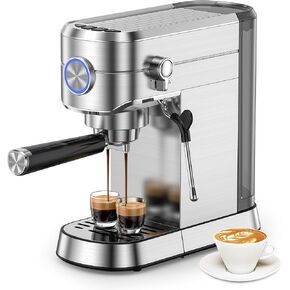 Electactic Espresso Machine 20 Bar, Compact Espresso Coffee Maker with Steam Milk Frother, Stainless Steel Coffee Machine with 34oz Removable Water Tank for Cappuccino, Latte in Saudi Arabia