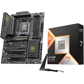 Micro Center AMD 9800X3D Processor with MSI MAG X870E Tomahawk Motherboard | CPU Motherboard Combo, AI Ready, Ryzen 7, AM5, DDR5, PCIe 5.0, M.2 Gen5, USB 40Gbps Type C, Wi-Fi 7, ATX Gaming Motherboard in Kuwait