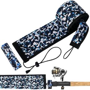 Pawfly Neoprene Fishing Rod Sleeve with Straps, Resistant Fishing Rod Socks | Lightproof Fishing Pole Sleeves, Fishing Rods Sleeve, for Transport, Storage, Protect Casting, Trolling & Spinning Rods in Saudi Arabia