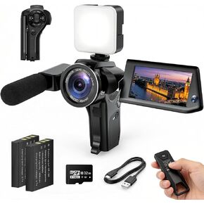 Vlogging Camera with Picture-in-Picture, WiFi Flip Screen, 8K Creator Kit | Picture-in-Picture recording captures the scene and your reaction, with WiFi control, a 270° flip screen, and autofocus. in Saudi Arabia