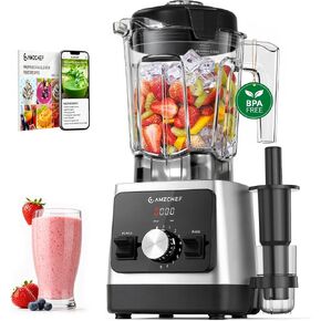 AMZCHEF 1800W Smoothies Blender, Ice-Crushing Countertop Blenders | Self-Cleaning, 6 Titanium-Coated Blades, 68 oz BPA-Free Tritan Jar, 5 Presets, Ice, Soups and Sauces, Family-Size in Kuwait