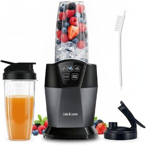 Liebe&Lecker Personal Blender, 1200 Peak Watts Smoothie Blender for Kitchen | Countertop Blenders with 6-Leaf Blade, Two 28-oz To-Go Cups & Spout Lids for Frozen Drinks, Meal Prep, Zero BPA in Saudi Arabia