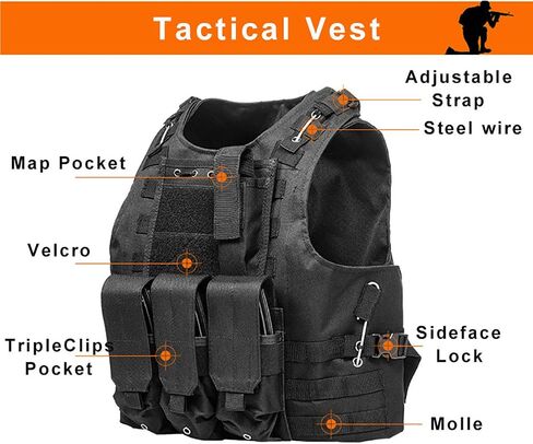 Adjustable Airsoft Vest - Lightweight Oxford Cloth Training Vest for Outdoor Safety Protection and Hunting in Kuwait