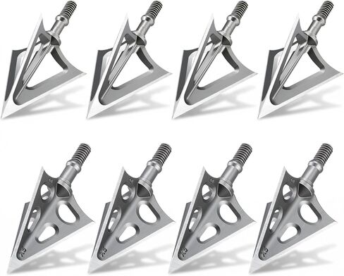 8-pcs Hunting Broadheads 125-Grain and 100-Grain Arrowhead | Suitable for Carbon Arrow and Crossbow Bolts in Saudi Arabia
