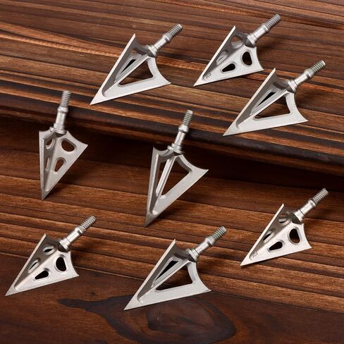8-pcs Hunting Broadheads 125-Grain and 100-Grain Arrowhead | Suitable for Carbon Arrow and Crossbow Bolts in Saudi Arabia