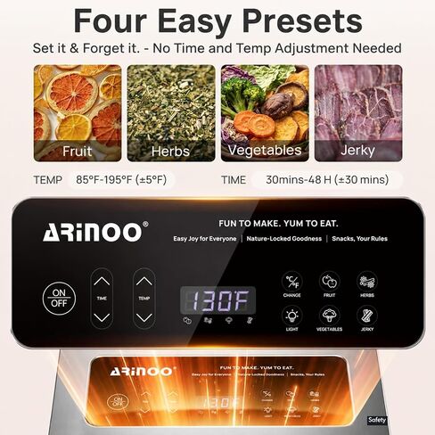 Food Dehydrator Machine with 12 Stainless Steel Trays, 48H Timer | 85°-195°F Temp Control, 800W Powerful, Food Dryer for Jerky, Dog Treat, Herbs, Fruit, for Commercial and Home Use in Saudi Arabia