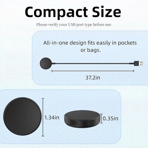 [2-Pack] USB-A Charger Cable for Samsung Galaxy Watch8/7/6/8 Classic/Ultra | Compatible with Samsung Galaxy Watch Ultra/7/6/6 Classic/5/5 Pro/FE, Magnetic Fast Charging Dock in Kuwait