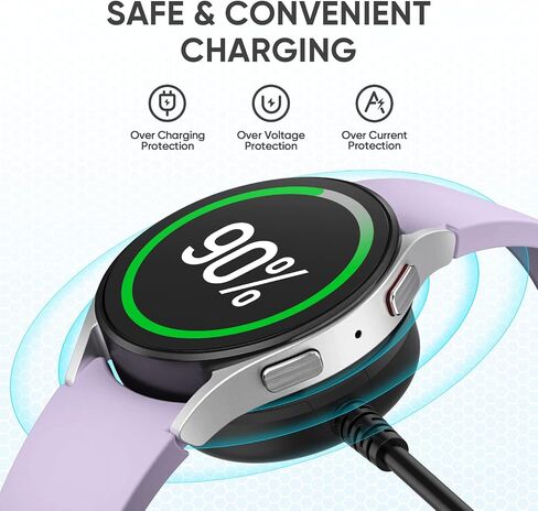 [2-Pack] USB-A Charger Cable for Samsung Galaxy Watch8/7/6/8 Classic/Ultra | Compatible with Samsung Galaxy Watch Ultra/7/6/6 Classic/5/5 Pro/FE, Magnetic Fast Charging Dock in Kuwait