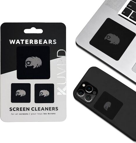 KUVRD Waterbear - Electronic Screen Cleaner Pads, 4-Pack (4 Patch Sets) | Compact stick-on microfiber patch cleans phone camera lenses, car screens, viewfinders, and eyeglasses in Kuwait
