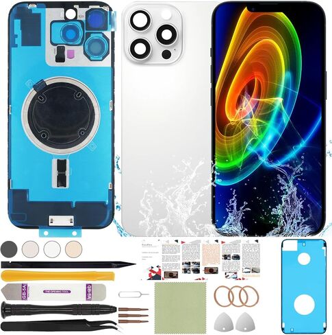 Back Screen Glass Cover Replacement Compatible with iPhone 15 All Carriers 6.1"(Pink) | Pre installed plate + camera frame, includes professional tools, installation manual in Saudi Arabia