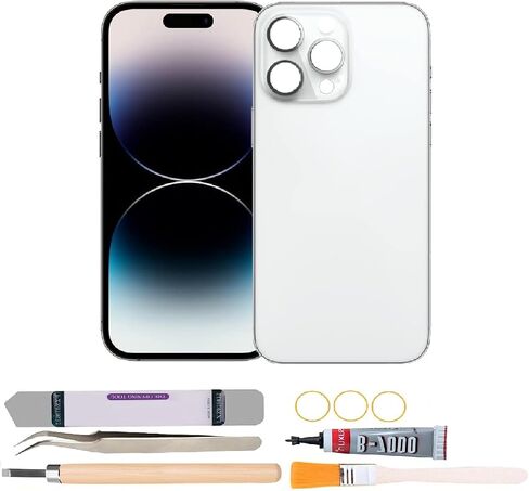 Back Rear Glass Cover Replacement Compatible with iPhone 14 Pro Max 6.7 inches with Repair Tool Kits (Black) in Saudi Arabia