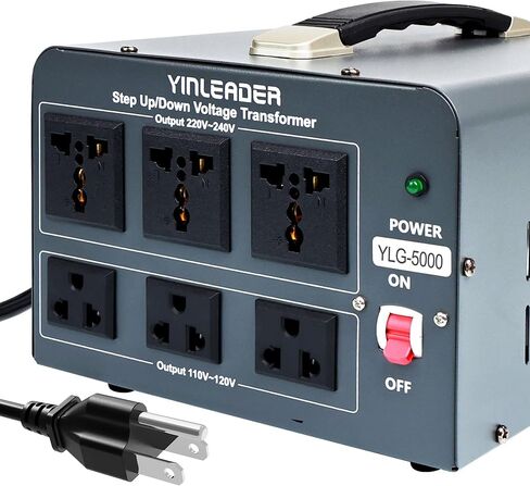 Yinleader 5000 Step Up/Down Transformer Converter 110/120Volt-220/240Volt | US Power Cord,Circuit Breaker Protection (Grey) in Saudi Arabia