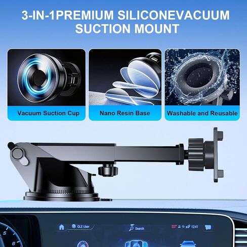 Extended CarPlay Mount, 360° Flexible Windshield Dashboard Suction Cup Bracket Replacement for 7 inch 9 inch 10 inch 11 inch 12 inch Carplay Screen Android Auto Mount Car Baby Camera Monitor in Saudi Arabia