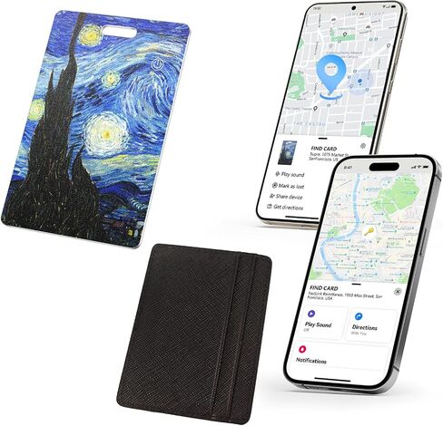 DERAX Wallet Tracker Card (iOS & Android) Wireless Charging & 1-Year Battery, Ultra-Thin IP68 Waterproof Smart Card Works with Apple Find My & Google Find My Device for Wallet, Passport, Luggage in Saudi Arabia