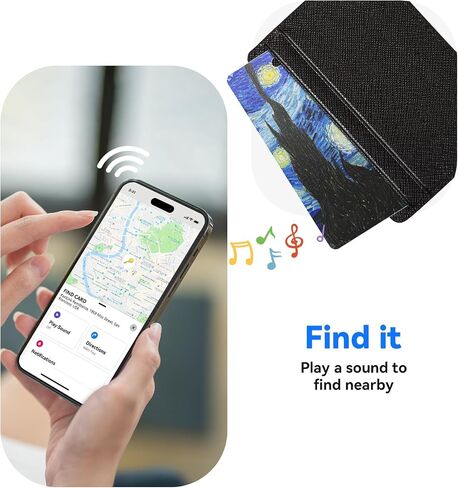 DERAX Wallet Tracker Card (iOS & Android) Wireless Charging & 1-Year Battery, Ultra-Thin IP68 Waterproof Smart Card Works with Apple Find My & Google Find My Device for Wallet, Passport, Luggage in Saudi Arabia