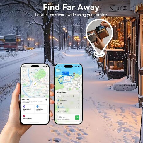 DERAX Wallet Tracker Card (iOS & Android) Wireless Charging & 1-Year Battery, Ultra-Thin IP68 Waterproof Smart Card Works with Apple Find My & Google Find My Device for Wallet, Passport, Luggage in Saudi Arabia