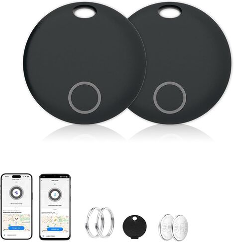 4 Pack Air Tracker Key Finder for iOS & Android, Bluetooth Tag with Holder | Replaceable Battery, Worldwide tracking. Suitable for keys, luggage, suitcases, wallet, Backpacks, pets collars, Black in Saudi Arabia
