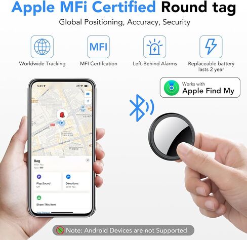Air Tracker Tags-4 Pack for Apple Find My (iOS Only), Bluetooth Tracker Tags for Keys Wallet Luggage Backpack, Smart Tag for iPhone iPad, 100dB Alerts, 2-Year Battery, IP68 Waterproof, with Holder in Saudi Arabia