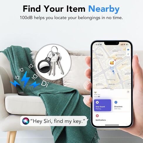 Air Tracker Tags-4 Pack for Apple Find My (iOS Only), Bluetooth Tracker Tags for Keys Wallet Luggage Backpack, Smart Tag for iPhone iPad, 100dB Alerts, 2-Year Battery, IP68 Waterproof, with Holder in Saudi Arabia