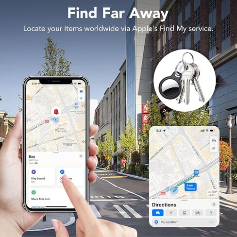 Air Tracker Tags-4 Pack for Apple Find My (iOS Only), Bluetooth Tracker Tags for Keys Wallet Luggage Backpack, Smart Tag for iPhone iPad, 100dB Alerts, 2-Year Battery, IP68 Waterproof, with Holder in Saudi Arabia