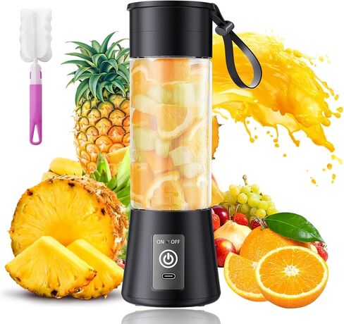 Portable Personal Size Mini Blender - 2026 New Upgrade Smoothies Blender | Small Blender with 380Ml Traveling BAP Free Cup for Sports/Home, 6 Blades Easily Squeeze Fresh Juice, 20000Rpm/Min Speed in Saudi Arabia