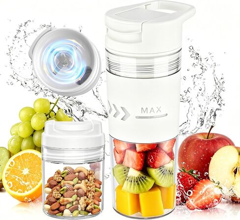 Portable Blender, Cordless, 24oz Personal Blender for Smoothies and Shakes – BPA-Free, USB-C Rechargeable, Dishwasher-Safe Parts, Leak-Proof Lid & Small Clear Cup Included, Holiday Gift Idea in Saudi Arabia