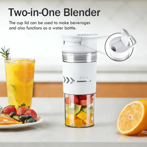 Portable Blender, Cordless, 24oz Personal Blender for Smoothies and Shakes – BPA-Free, USB-C Rechargeable, Dishwasher-Safe Parts, Leak-Proof Lid & Small Clear Cup Included, Holiday Gift Idea in Saudi Arabia