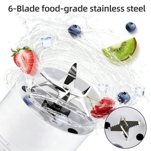 Portable Blender, Cordless, 24oz Personal Blender for Smoothies and Shakes – BPA-Free, USB-C Rechargeable, Dishwasher-Safe Parts, Leak-Proof Lid & Small Clear Cup Included, Holiday Gift Idea in Saudi Arabia