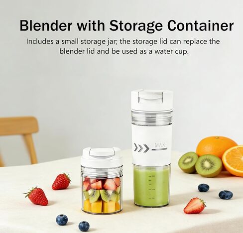 Portable Blender, Cordless, 24oz Personal Blender for Smoothies and Shakes – BPA-Free, USB-C Rechargeable, Dishwasher-Safe Parts, Leak-Proof Lid & Small Clear Cup Included, Holiday Gift Idea in Saudi Arabia