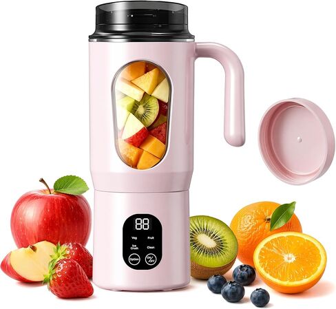 580ml Portable Personal Smoothie Blender with 12 Serrated Blades, USB-C Rechargeable IPX6 Waterproof Small mini Blender, Fruit Mixer with Self-Cleaning, for Kitchen, Gym, Office, Camping Travel in Saudi Arabia
