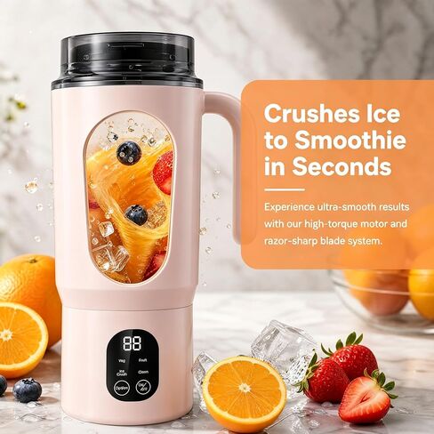 580ml Portable Personal Smoothie Blender with 12 Serrated Blades, USB-C Rechargeable IPX6 Waterproof Small mini Blender, Fruit Mixer with Self-Cleaning, for Kitchen, Gym, Office, Camping Travel in Saudi Arabia