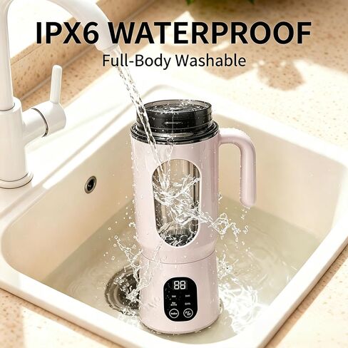 580ml Portable Personal Smoothie Blender with 12 Serrated Blades, USB-C Rechargeable IPX6 Waterproof Small mini Blender, Fruit Mixer with Self-Cleaning, for Kitchen, Gym, Office, Camping Travel in Saudi Arabia