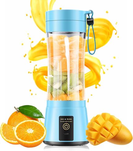 Portable Blender Personal Size Blender Make Smoothies, 12oz Mini Travel Cup | BPA-Free Small Blender with High Blending Speed, 6 Steel Blades, Easy Clean, Freshly Squeezed in Sports/Office/Gym in Saudi Arabia