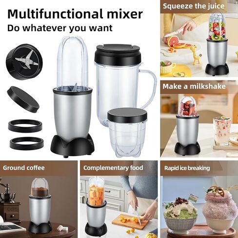 Panana Personal Drink Mixer Blender, Portable Blender for-Smoothies 18 Oz, Shakes, Food Prep, and Frozen Blending, Includes Blending Blade, Drink Lids and Extra 2 Cups in Saudi Arabia
