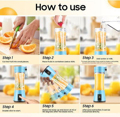 Portable Personal Size Mini Blender - Small Blender Make Smoothies & Shakes in Saudi Arabia