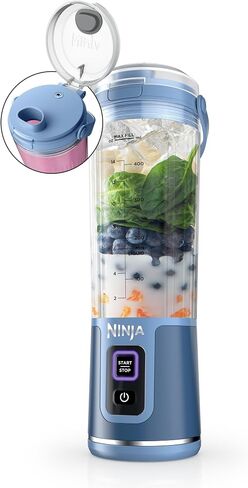 Ninja Blast Portable Blender, Cordless, 18oz. USB-C Rechargeable, Dishwasher Safe Parts, Denim Blue, BC151ND (Renewed) in Saudi Arabia