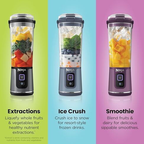 Ninja Blast Portable Blender, Cordless, 18oz. USB-C Rechargeable, Dishwasher Safe Parts, Denim Blue, BC151ND (Renewed) in Saudi Arabia