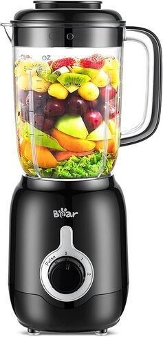 Bear Blender, 2025 New 700W Smoothie Countertop Blender with 40oz Cup for Shakes and Smoothies, 3-Speed for Crushing Ice, Puree and Frozen Fruit with Autonomous Clean | 40oz Cup for Shakes and Smoothies, 3-Speed for Crushing Ice, Puree and Frozen Fruit wi in Saudi Arabia