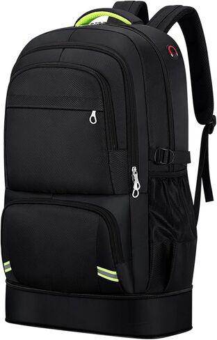 65L Hiking Backpack for Men Waterproof Expandable Travel Backpack Carry On Backpack Casual Daypack Large Rucksack for Camping Outdoor Sports Trekking (Black) in Saudi Arabia