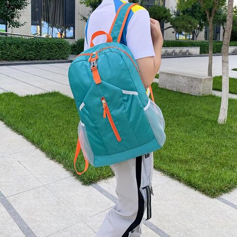 levayhill 25L Foldable Hiking Backpack,Small Packable Daypack Lake Blue | Lightweight Collapsible Bag,Water Repellent Travel Basic-Daypack,Men Women Camping Cycling Rucksack Outdoor Back Pack in Kuwait