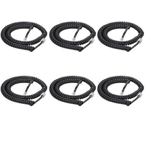 Vthahaby 4 Pack Phone Cord for Landline,Max Stretched Length 8Ft (Uncoiled) /1.4Ft(Coiled), RJ9 4P4C Handset Cable for DeskPhone, Wall Phone, Office, Call Center, Hotel -Telephone Accessory in Saudi Arabia