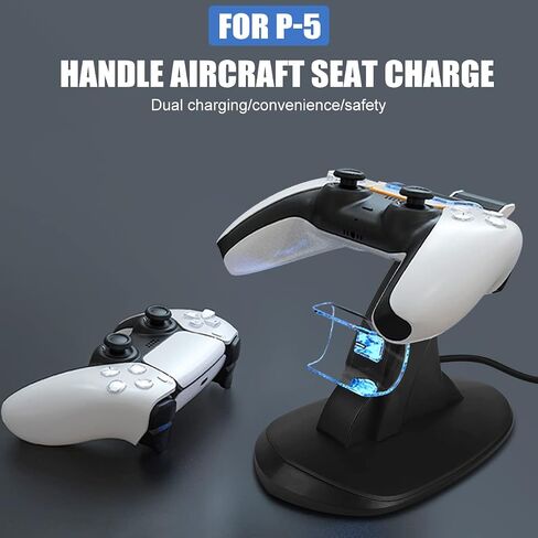 PS5 Controller Charger Station Dual Controller Charging Stand for PlayStation 5, IC Protection, Fast Charging Docking Station with Type-C Charging Cable in Saudi Arabia